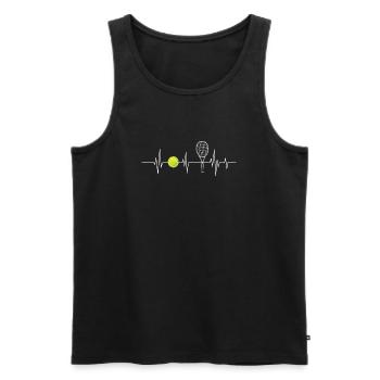 Tennis Heartbeat Player Coach Court Lover - Men's Premium Organic Tank Top - black - Front - Michal (187cm)