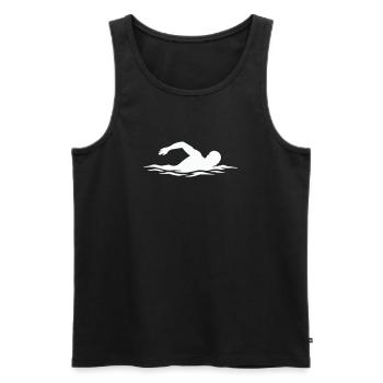 Swimmers silhouette in the water - Men's Premium Organic Tank Top - black - Front - Michal (187cm)