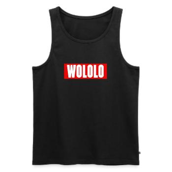Wololo - 1 - Mobii_3 Edition - Red&White - Männer Premium Bio Tank Top - Schwarz - Vorne - Michal (187cm)