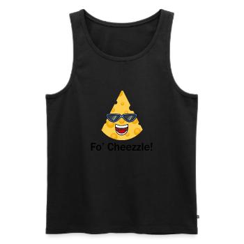 Cheezle Funny Saying Food Cheese Eating - Men's Premium Organic Tank Top - black - Front - Michal (187cm)