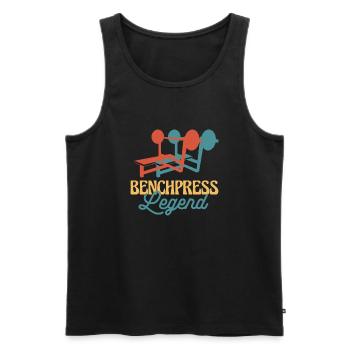 Benchpress Legend Powerlifter - Männer Premium Bio Tank Top - Schwarz - Vorne - Michal (187cm)