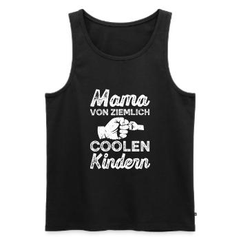 Mama von ziemlich Coolen Kindern Spruch - Männer Premium Bio Tank Top - Schwarz - Vorne - AI Model Male 178 light (178cm)