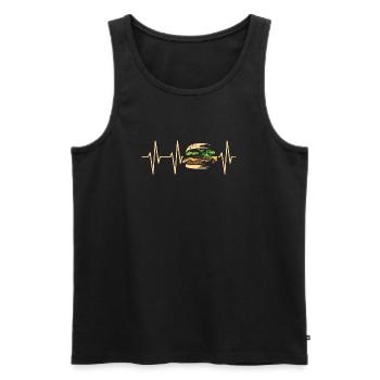 burger bistro pulse eating fast food icon graphic - Men's Premium Organic Tank Top - black - Front - Michal (187cm)