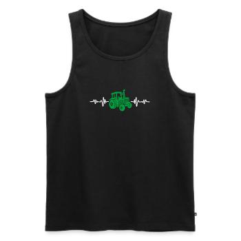 Traktor Herzschlag Bauer - Männer Premium Bio Tank Top - Schwarz - Vorne - Michal (187cm)