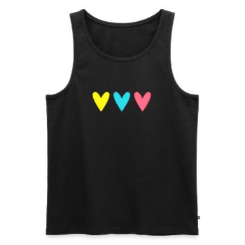 HERZ. VIELEN DANK. GELIEBTE. MEISTER. DANKE HERRIN. - Männer Premium Bio Tank Top - Schwarz - Vorne - AI Model Male 178 light (178cm)