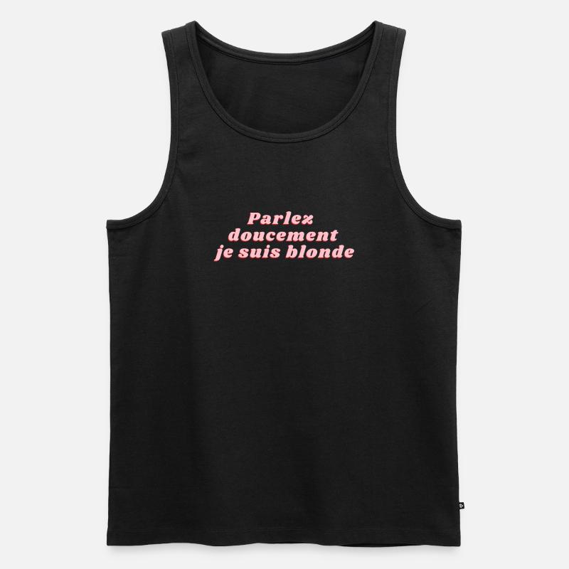Sprich leise, ich bin blond - Männer Premium Bio Tank Top - Schwarz