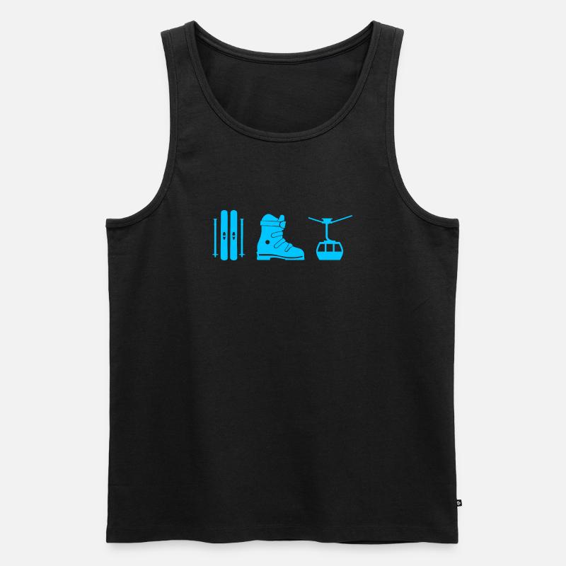 Ski Design in blau - Männer Premium Bio Tank Top - Schwarz