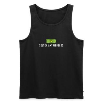selten antriebslos fahrrad spruch geschenk akku - Männer Premium Bio Tank Top - Schwarz - Vorne - Michal (187cm)
