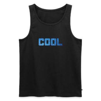 Cool Jeans Pattern Party Stylish Statement Vibes - Men's Premium Organic Tank Top - black - Front - AI Model Male 178 light (178cm)