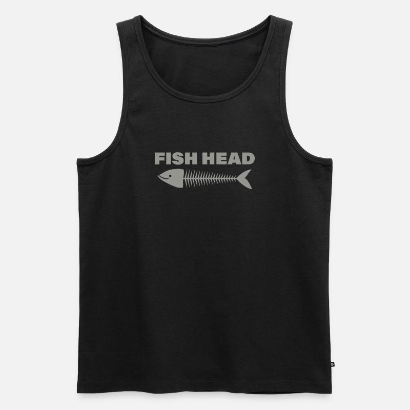 FISH HEAD - Männer Premium Bio Tank Top - Schwarz