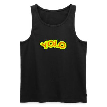 YOLO Néon Lime Psychédélique - Débardeur bio Premium Homme - noir - Devant - AI Model Male 178 light (178cm)