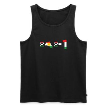 Kurdistan 2+2= 1 - Men's Premium Organic Tank Top - black - Front - AI Model Male 178 light (178cm)