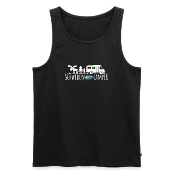 Schweden Camper Silhouette - Männer Premium Bio Tank Top - Schwarz - Vorne - AI Model Male 178 light (178cm)