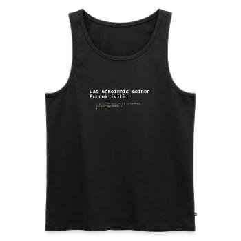 Programmierer Kaffee Geheimnis der Produktivität - Männer Premium Bio Tank Top - Schwarz - Vorne - Michal (187cm)