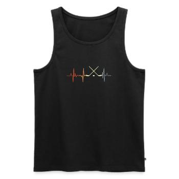 Herzlinie Eishockey - Männer Premium Bio Tank Top - Schwarz - Vorne - Michal (187cm)