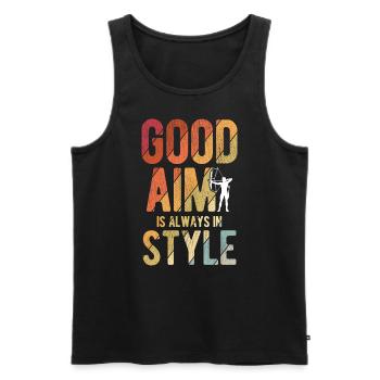 Bogenschießen Archery - Männer Premium Bio Tank Top - Schwarz - Vorne - AI Model Male 178 light (178cm)