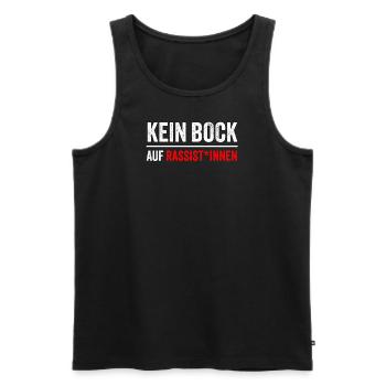 KEIN BOCK AUF RASSIST*INNEN - Männer Premium Bio Tank Top - Schwarz - Vorne - Michal (187cm)