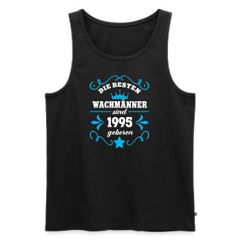 Wachmann Geburtstag 1995 Jahrgang Wachmänner Geb - Männer Premium Bio Tank Top - Schwarz - Vorne - Michal (187cm)
