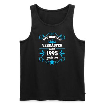 Verkäufer Geburtstag Geboren 1995 Kollegen Verkauf - Männer Premium Bio Tank Top - Schwarz - Vorne - Michal (187cm)