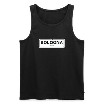 Ortsschild Bologna - Männer Premium Bio Tank Top - Schwarz - Vorne - Michal (187cm)