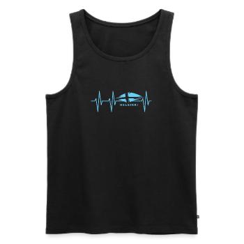 puls helsinki herzschlag finnland Symbol icon Logo - Männer Premium Bio Tank Top - Schwarz - Vorne - Michal (187cm)