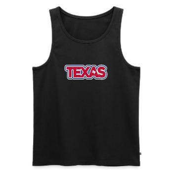 Texas Pride Distressed Typografie Logo - Männer Premium Bio Tank Top - Schwarz - Vorne - AI Model Male 178 light (178cm)