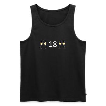 18th Birthday 18 Years Anniversary 18 Number 18 White - Men's Premium Organic Tank Top - black - Front - Michal (187cm)