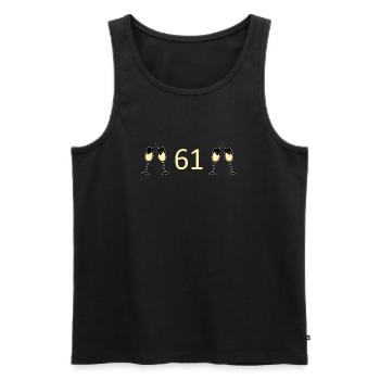 61st Birthday 61 Years Anniversary 61 Number - Men's Premium Organic Tank Top - black - Front - AI Model Male 178 light (178cm)