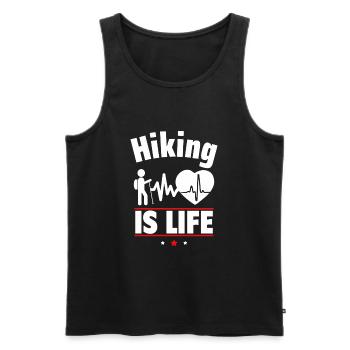 Hiking is life - Men's Premium Organic Tank Top - black - Front - Michal (187cm)