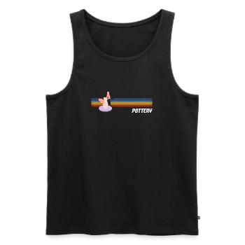 Ceramic Lovers Retro Style Pottery - Men's Premium Organic Tank Top - black - Front - AI Model Male 178 light (178cm)