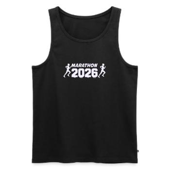 Marathon 2026 Runner Silhouette Design - Men's Premium Organic Tank Top - black - Front - AI Model Male 178 light (178cm)