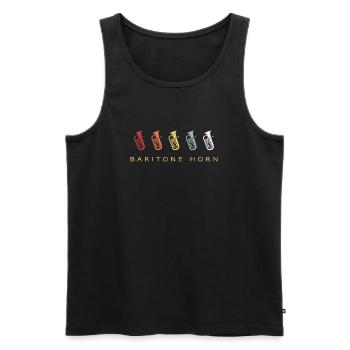 Baritonhorn Retro Brass Band Blechblasinstrument - Männer Premium Bio Tank Top - Schwarz - Vorne - AI Model Male 178 light (178cm)