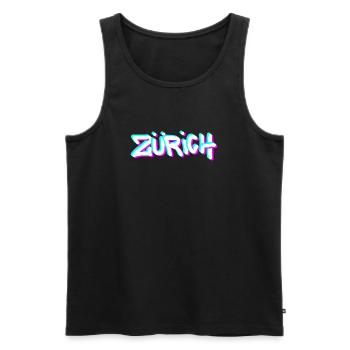 Graffiti néon de Zurich - Débardeur bio Premium Homme - noir - Devant - Michal (187cm)
