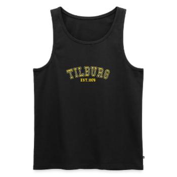 Tilburg gegründet 1976 - Männer Premium Bio Tank Top - Schwarz - Vorne - Michal (187cm)