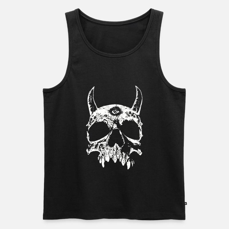 Der Teufel sieht alles - Männer Premium Bio Tank Top - Schwarz