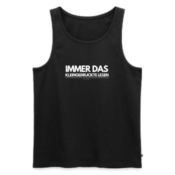 Immer das Kleingedruckte lesen - Ich werde Papa - Männer Premium Bio Tank Top - Schwarz - Vorne - AI Model Male 178 light (178cm)