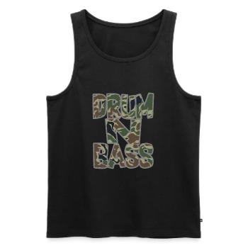 Drum n Bass DNB Camo Rework - Men's Premium Organic Tank Top - black - Front - AI Model Male 178 light (178cm)