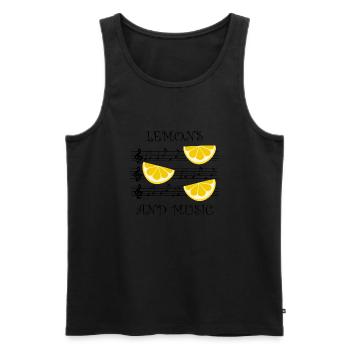 Musician Clef Music Notes Lemons Lemonade - Men's Premium Organic Tank Top - black - Front - Michal (187cm)