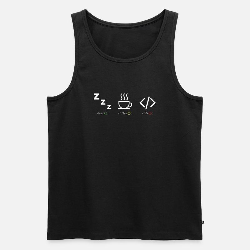 Code Coffee Sleep Trio - Men's Premium Organic Tank Top - black