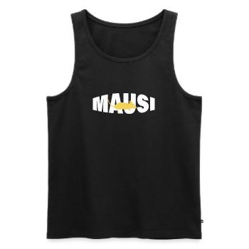 MAUSI - Männer Premium Bio Tank Top - Schwarz - Vorne - Michal (187cm)