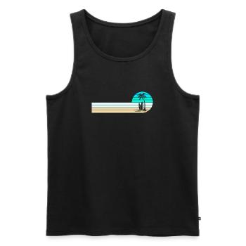 Horizon de la plage - Débardeur bio Premium Homme - noir - Devant - Michal (187cm)