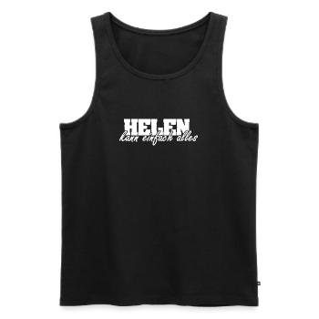 Frau Helen - Männer Premium Bio Tank Top - Schwarz - Vorne - Michal (187cm)