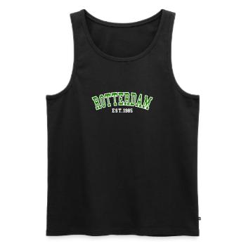 Rotterdam Est.1985 - Men's Premium Organic Tank Top - black - Front - Michal (187cm)