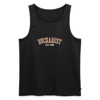 Bukarest, gegründet 1986 - Männer Premium Bio Tank Top - Schwarz - Vorne - AI Model Male 178 light (178cm)