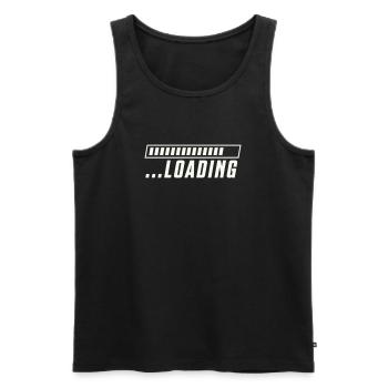 Progression du chargement de la barre de chargement - Débardeur bio Premium Homme - noir - Devant - AI Model Male 178 light (178cm)