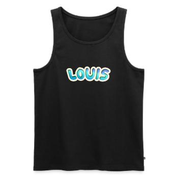 Job Louis - Débardeur bio Premium Homme - noir - Devant - AI Model Male 178 light (178cm)