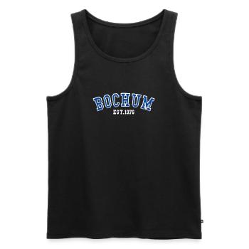 Bochum Est. 1976 - Men's Premium Organic Tank Top - black - Front - AI Model Male 178 light (178cm)