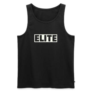 Elite Lettering Shirt - Men's Premium Organic Tank Top - black - Front - AI Model Male 178 light (178cm)