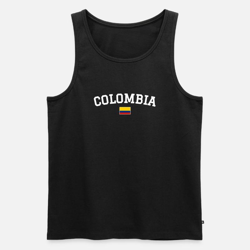 Drapeau de la Colombie Blanc - Débardeur bio Premium Homme - noir