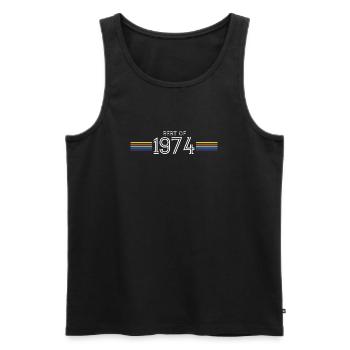 T-shirt cadeau drôle Best of 1974 - Débardeur bio Premium Homme - noir - Devant - Michal (187cm)